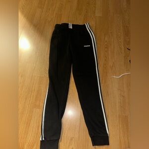 adidas Black Shorts with Gray Waistband and White Stripe